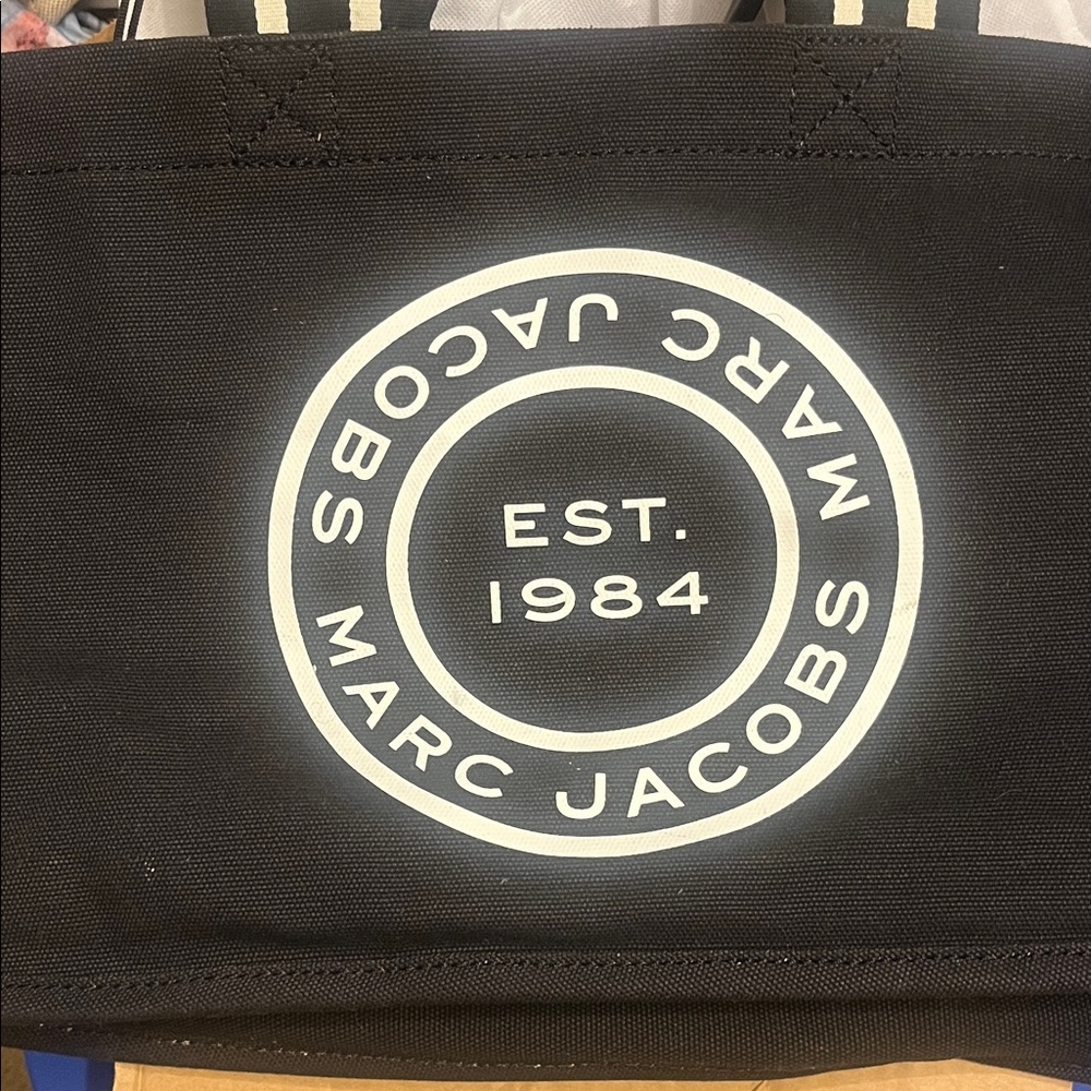 Marc Jacobs Black Duffel with White Circular Logo